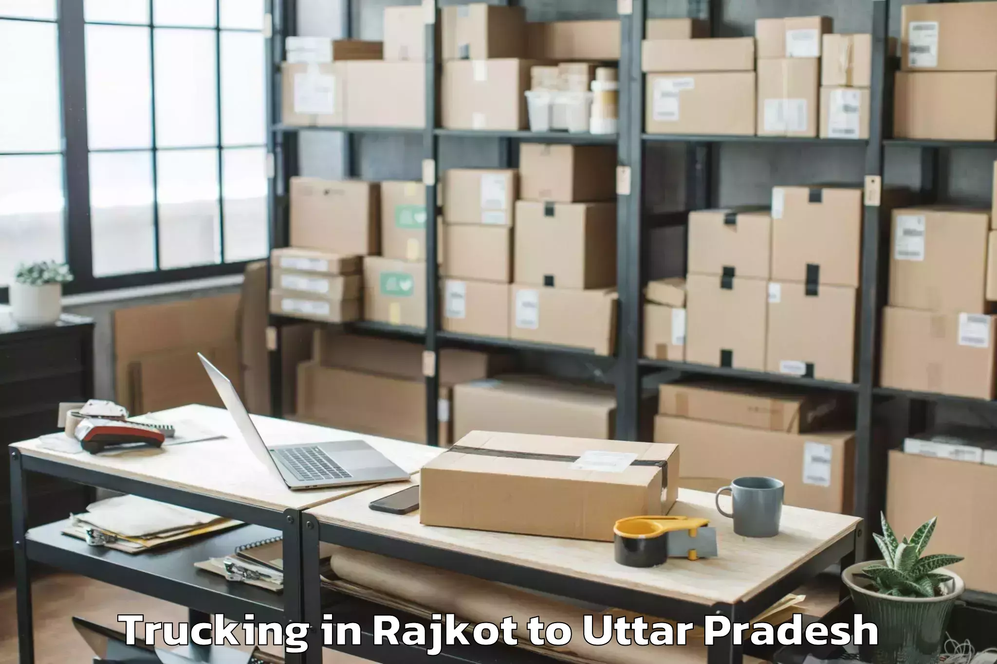 Expert Rajkot to Abhilashi University Aligarh Trucking